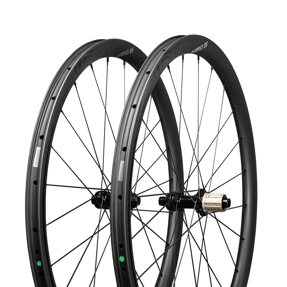 ICAN AERO 35 Road Disc Wheels Clincher Tubeless Ready Novatec D411412SB