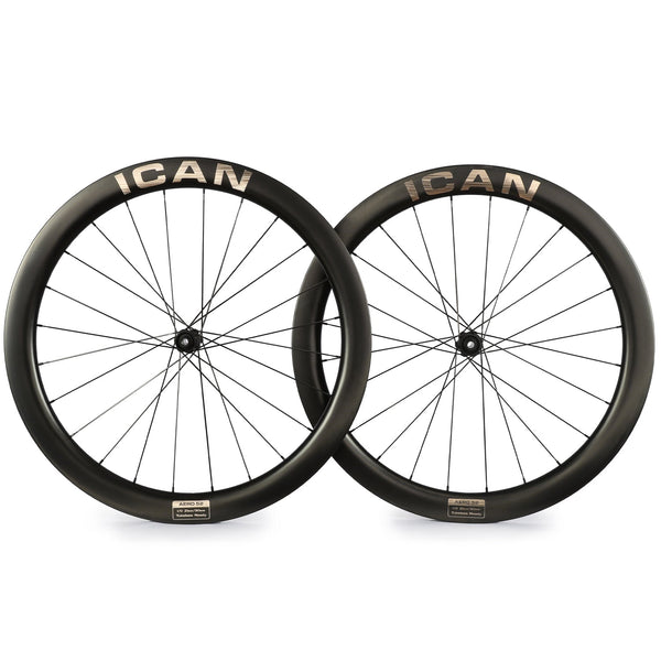 ICAN AERO 52 Disc Carbon Road Wheels 21mm Internal Width With DT