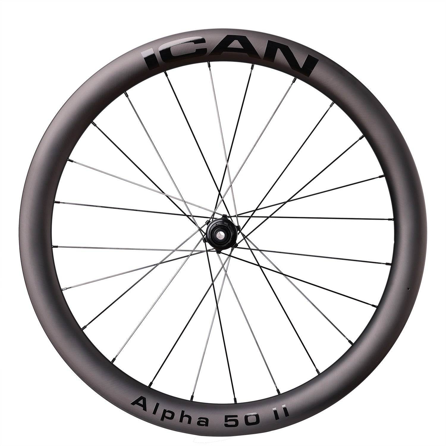alpha wheels fahrradanhänger ICAN Road Disc Carbon Wheelset 50mm Tubeless Ready 28mm Wide Ceramic Bearings / Shimano 11.12S/Sram 10.11S / China Warehouse
