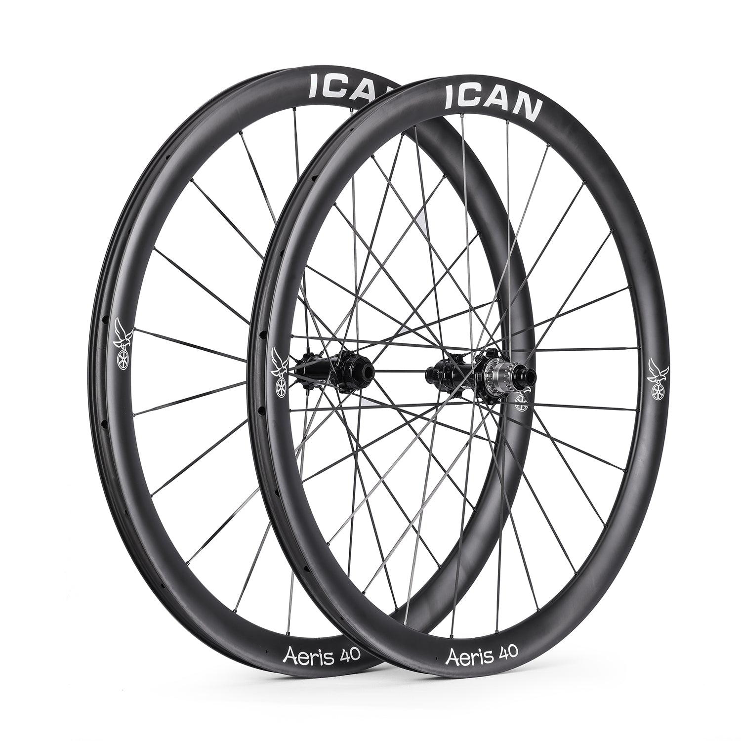 ICAN Aeris 40 disc carbone spoke wheelset 45T ratchet