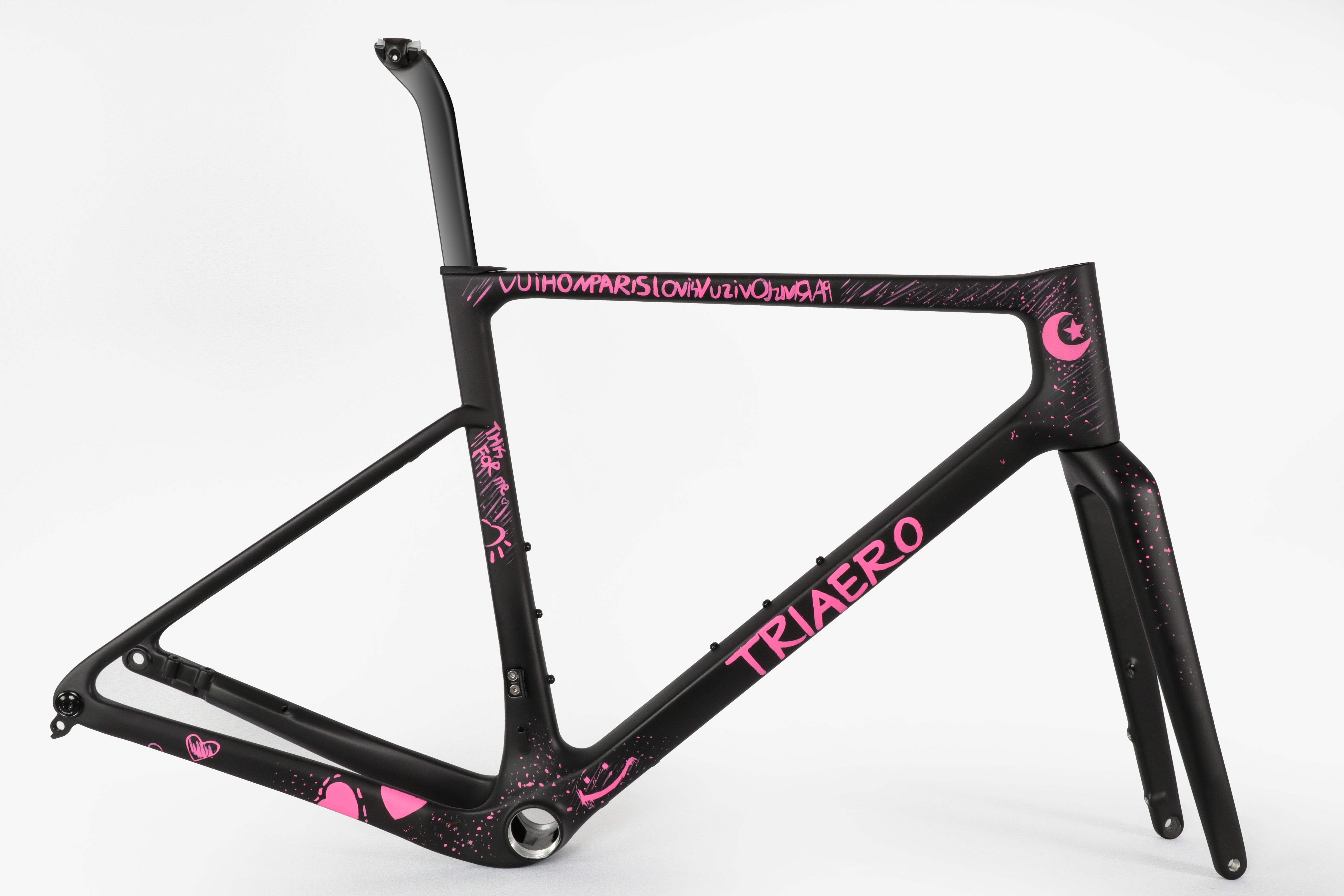 carbon fiber gravel bike frame ICAN Graro Carbon Gravel Bike Frame 58cm / Pearl White