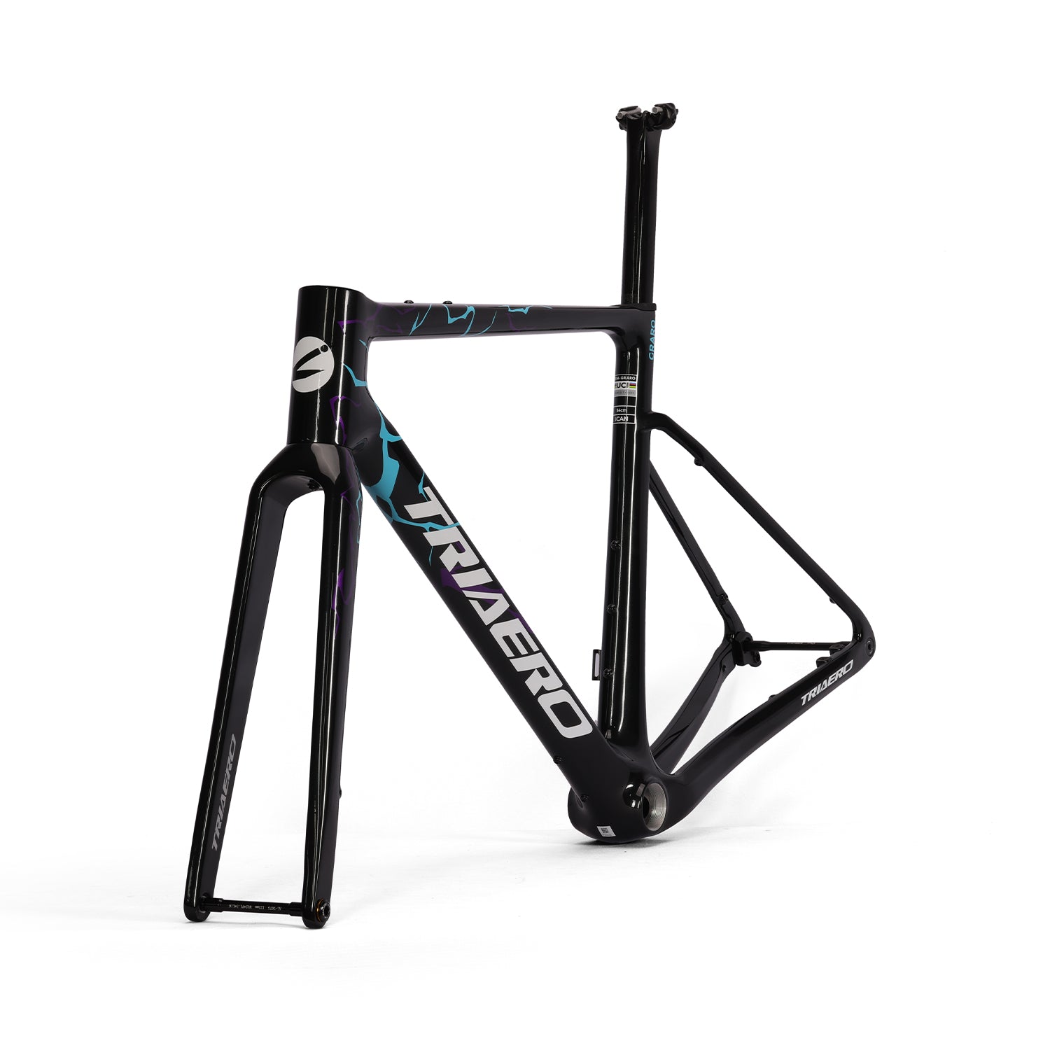 ICAN Graro UCI gravel bike frame without bolts 0mm offset seat post