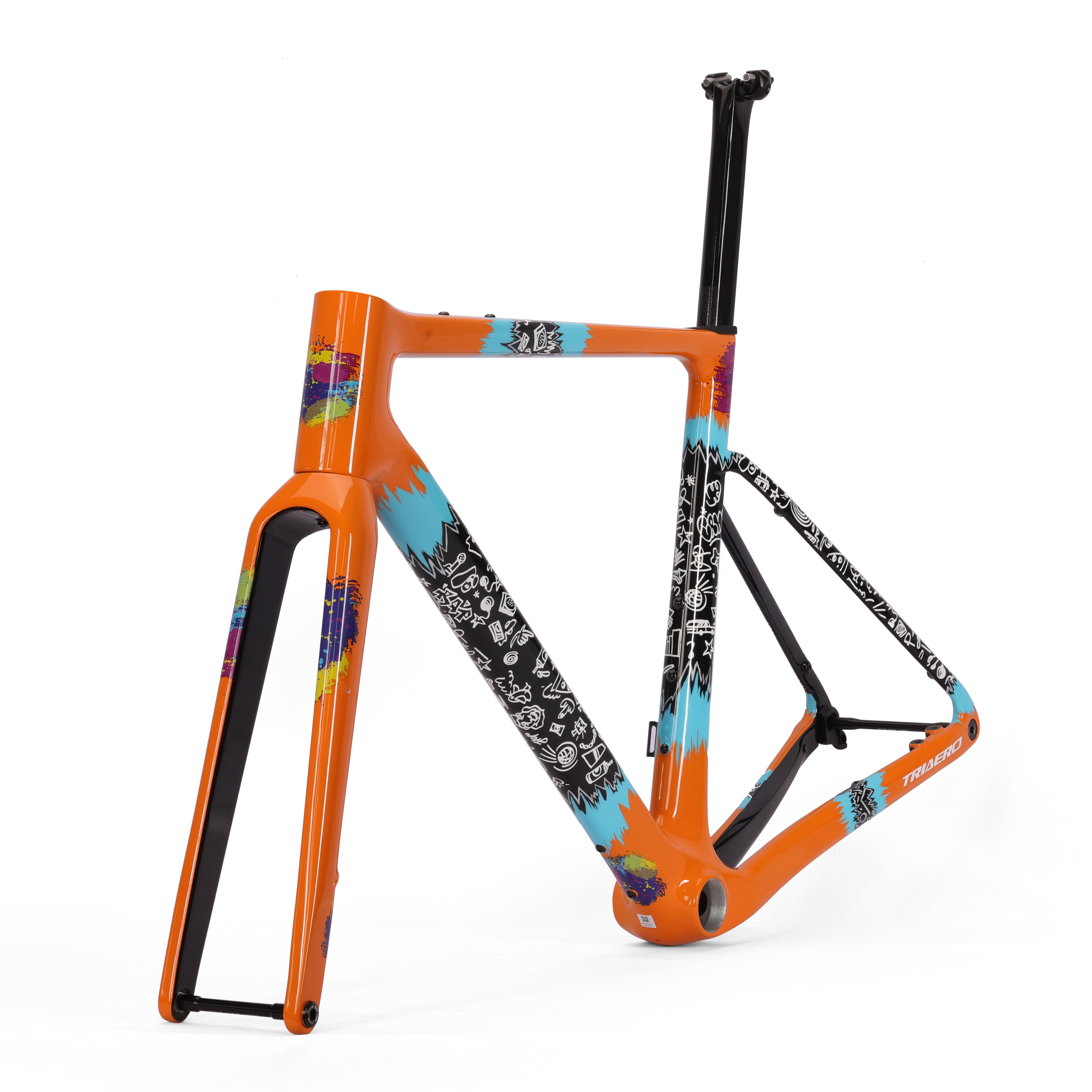 ICAN Graro UCI gravel bike frame without bolts 0mm offset seat post