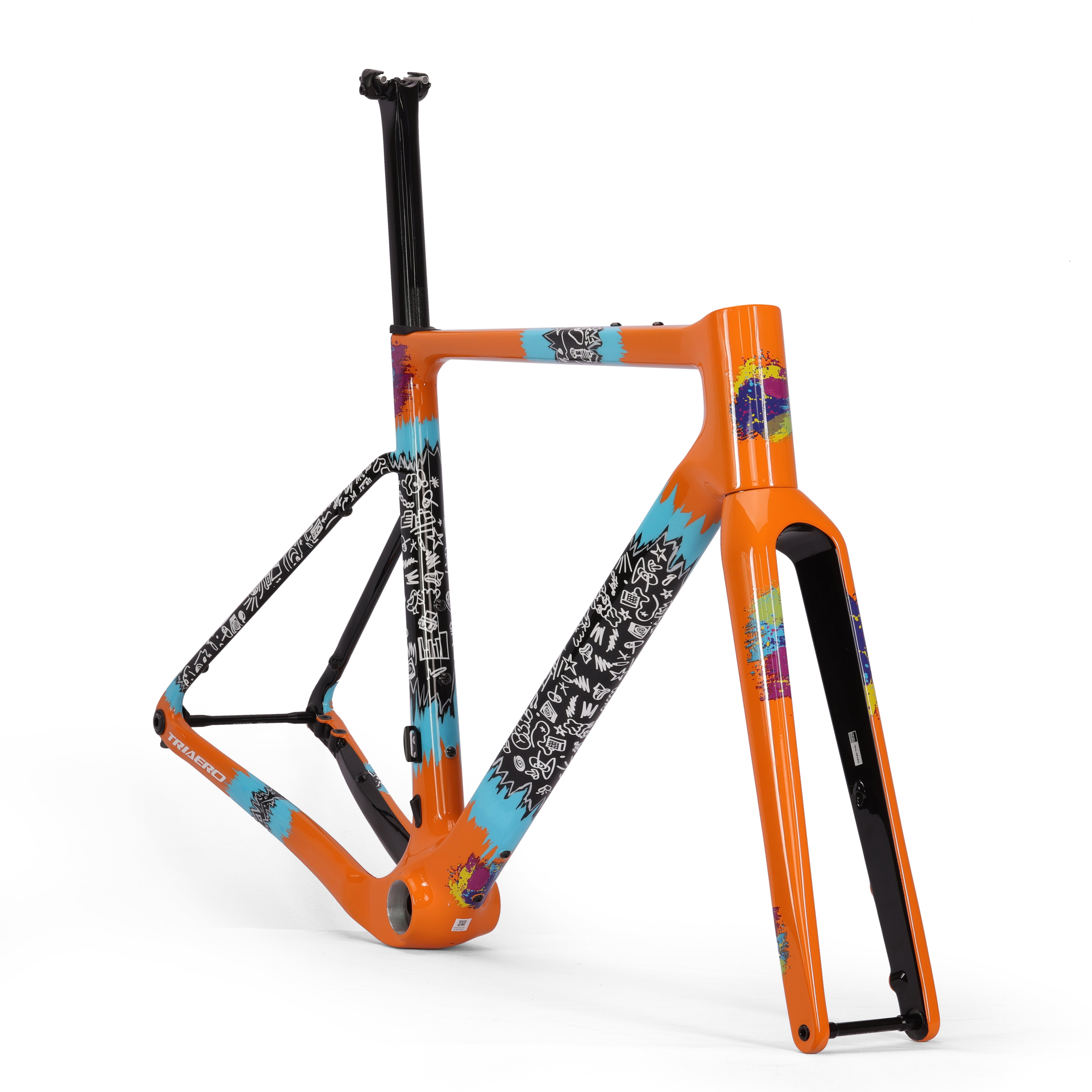 ICAN Graro UCI gravel bike frame without bolts 0mm offset seat post
