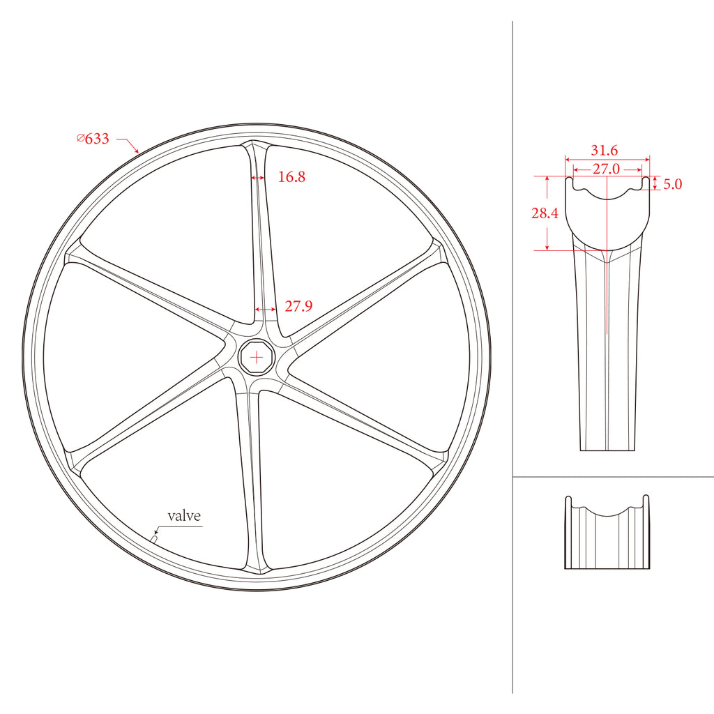 ICAN Carbon Bike Wheelset 6 spokes|ICAN Vortex Gravel Wheels | ICAN Wheels